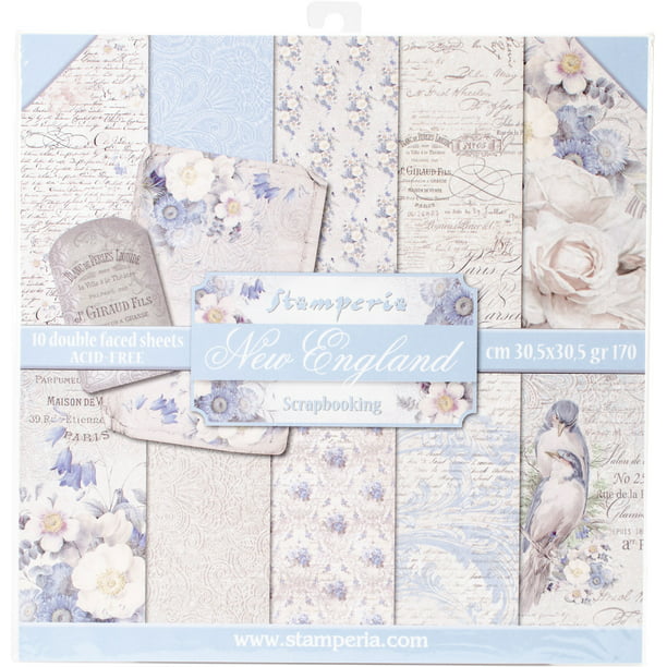 Stamperia Double-Sided Paper Pad 12"X12" 10/Pkg-Blue Land 10 Designs/1 Each 